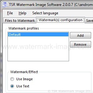 How to add watermark profile when using TSR Watermark Image