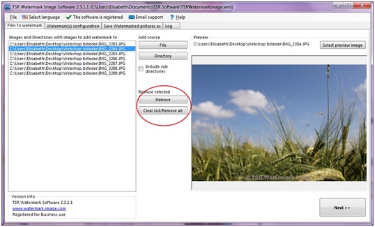 How to remove files to add watermark too when using the TSR Watermark Image